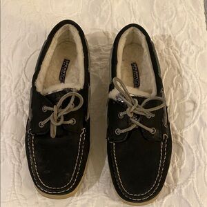 Sperry Black Boat Shoes with Plush Lining